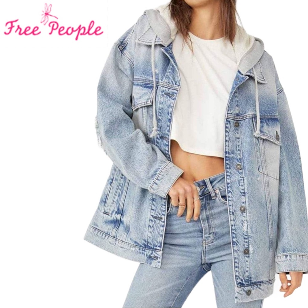 Free People Flawless Denim Jacket with Hood